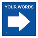 WM061B Words Custom Choice Choose arrow Right East Blue Guide
