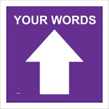 WM062G Custom Text Words Ahead Arrow Purple Track Trail Guide