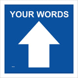 WM062B Your Words North Ahead Arrow Blue Custom Guide Track Path