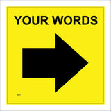 WM061J Your Words Custom Right East Arrow Yellow Route Track