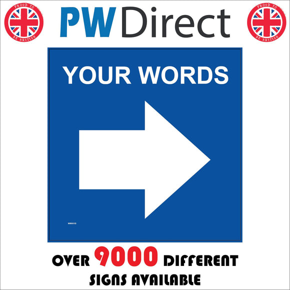 WM061B Words Custom Choice Choose arrow Right East Blue Guide