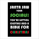 XM319 Santa Saw Socials Bible Clothes Christmas Humour Share