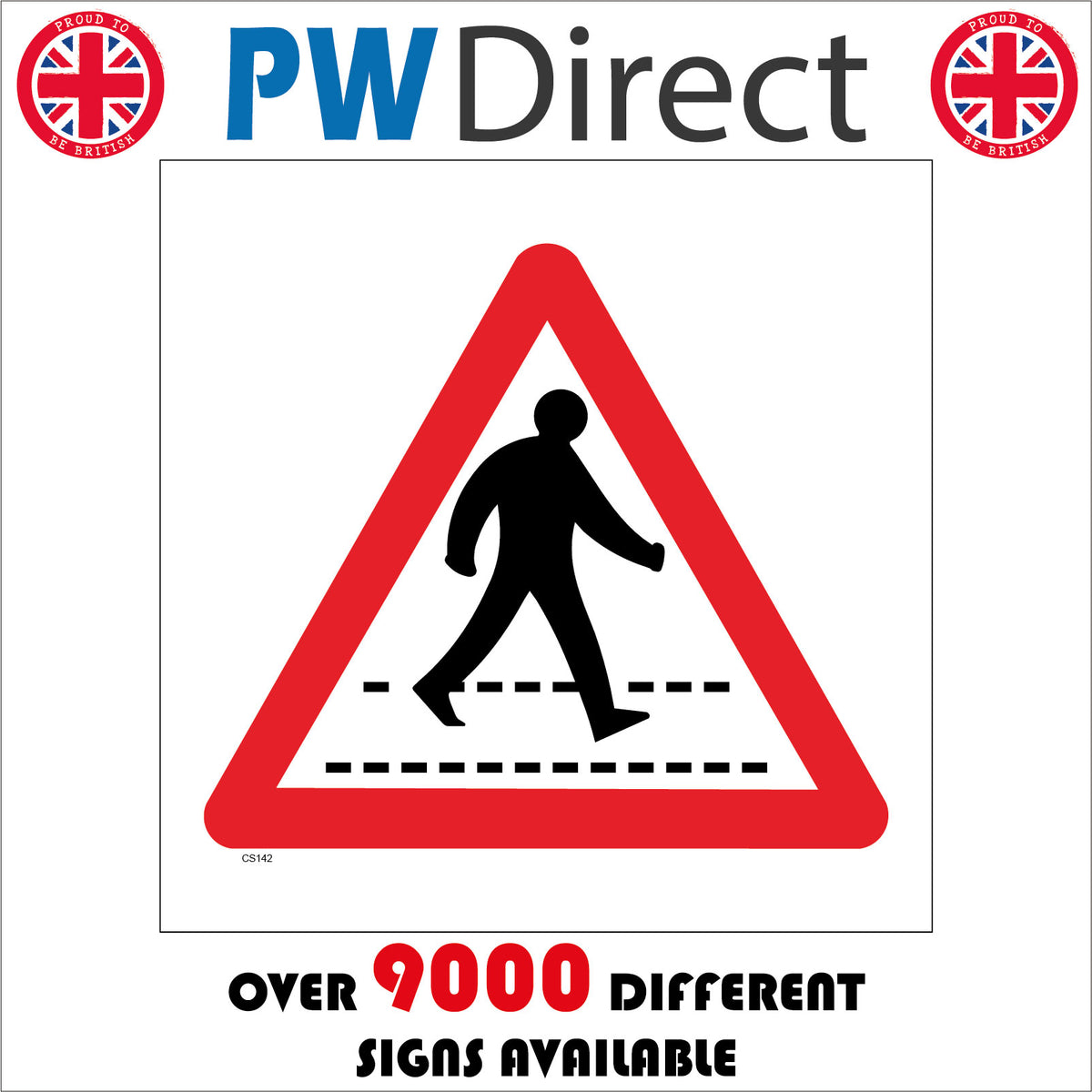 Pedestrian Crossing Ahead Sign with Triangle Man Walking – PWDirect