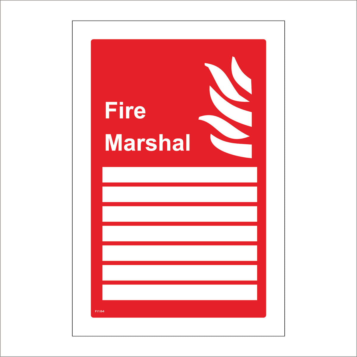 Fire Marshall Sign With Flames – Pwdirect