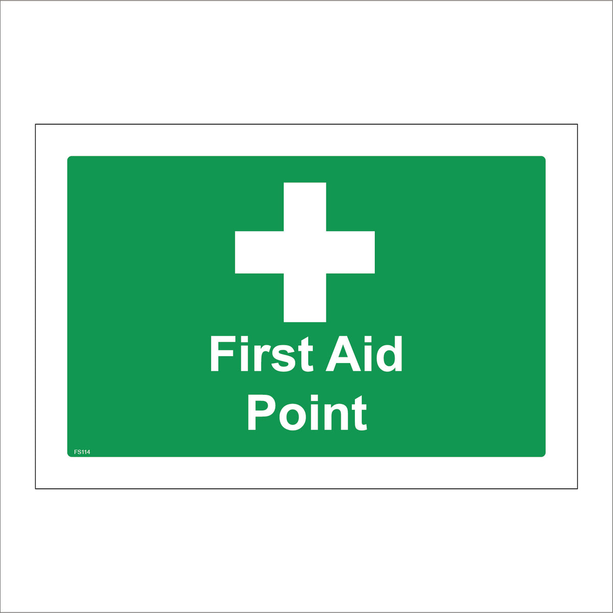 First Aid Point Sign with Cross PWDirect