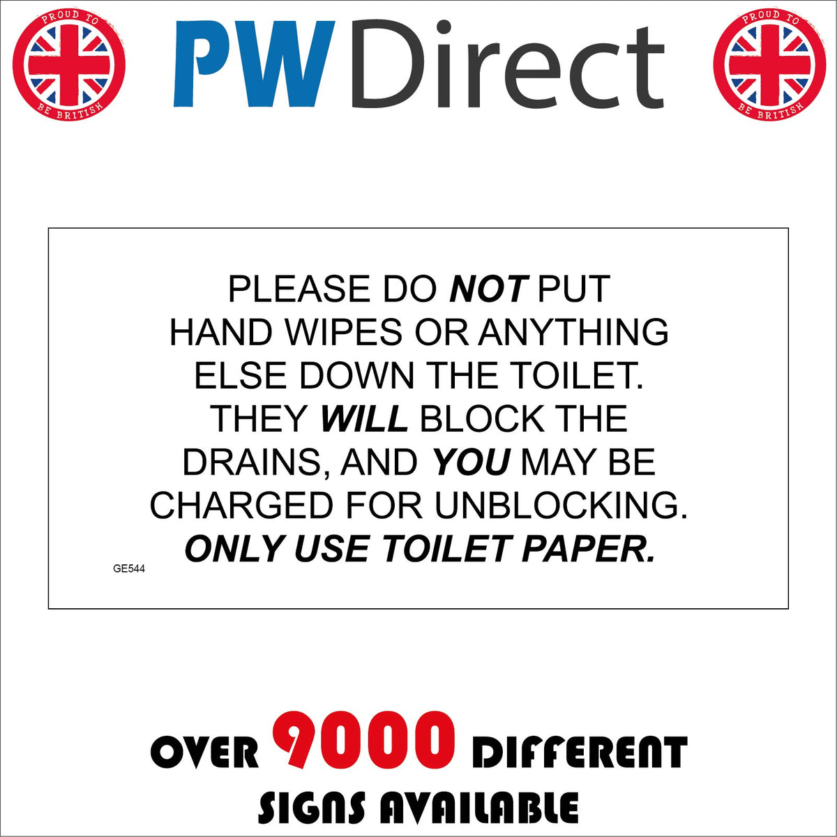 Please Do Not Put Hand Wipes Or Anything Else Down The Toilet. They