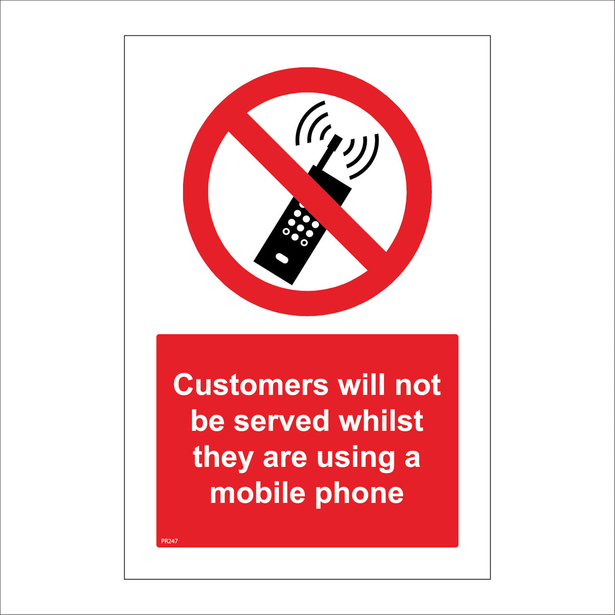 NO CELL PHONE USE Sign (ROUND CIRCLE ALUMINUM Sign'' DIAMETER
