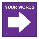 WM061G Your Words Right East Arrow Text Purple Trail Track Guide
