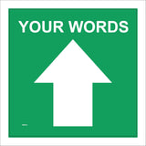 WM062C Words Text Custom Green Ahead Forward Green Arrow Guide
