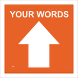 WM062E Words Text Custom Ahead Forward Orange  Arrow Guide