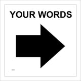 WM061K Your Words East Right Black Arrow Custom Guide Mark Trail