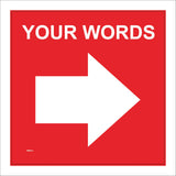 WM061H Your Words Custom Right East Arrow Red Route Track Bespoke