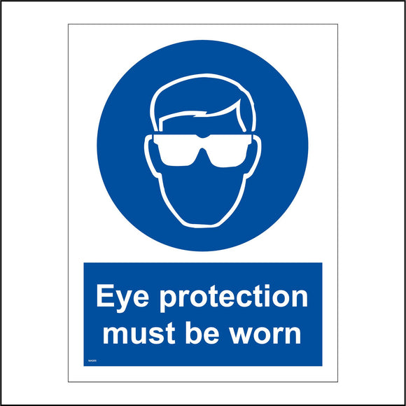 MA068 Eye Protection Must Be Worn Sign with Face Glasses