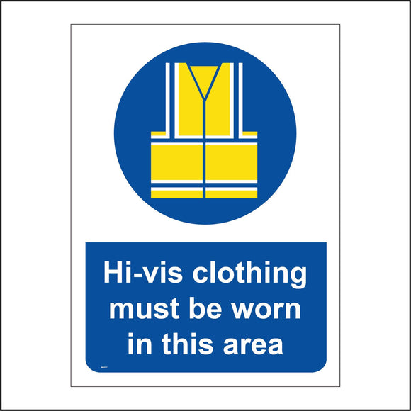 MA512 Hi-Vis Clothing Must Be Worn In This Area Sign with Circle Hi Vis Jacket