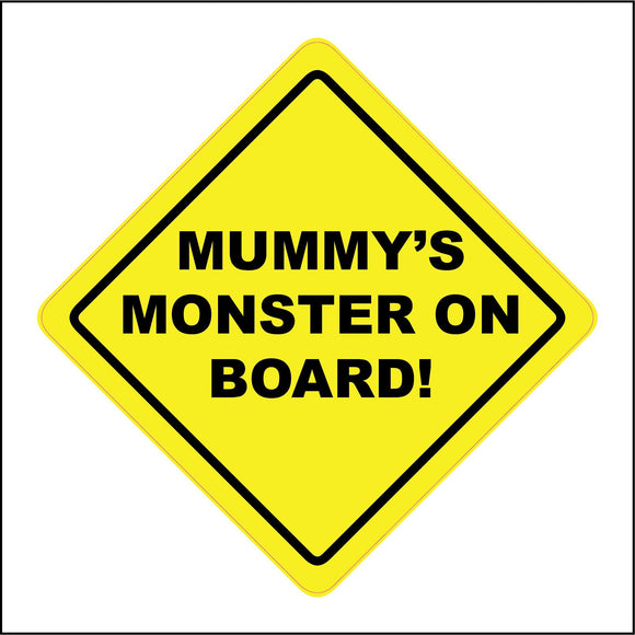 HU359 Mummys Monster On Board Warning Safety Distance Car