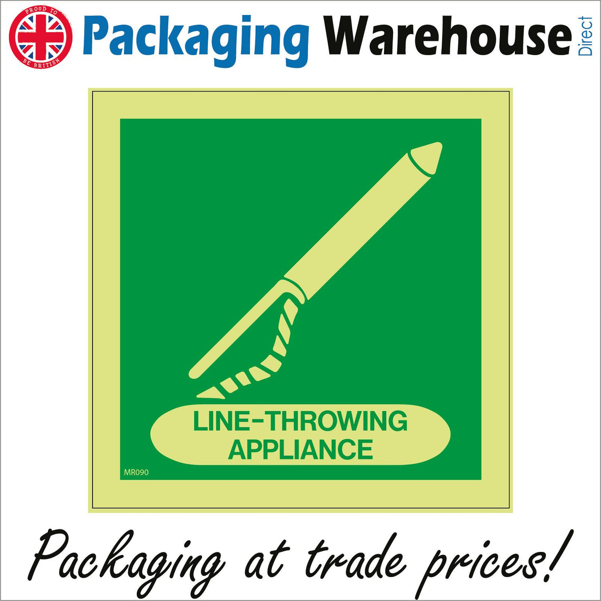 Line Throwing Appliance Sign with Spear Rope PWDirect