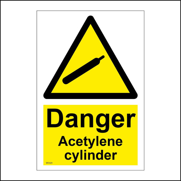 WS929 Danger Acetylene Cylinder Sign with Triangle Cannister