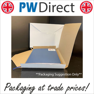 A4 LARGE LETTER DIE CUT 345 x 235 x 18mm (13.5 x 9 x 0.75")  WHITE CARDBOARD MAILING BOX ROYAL MAIL PIP