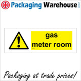 WT084 Gas Meter Room Utilities  Sign with Triangle Exclamation Mark