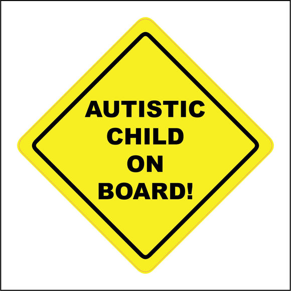 HU362 Autistic Child On Board Safety Distance Car Yellow Diamond