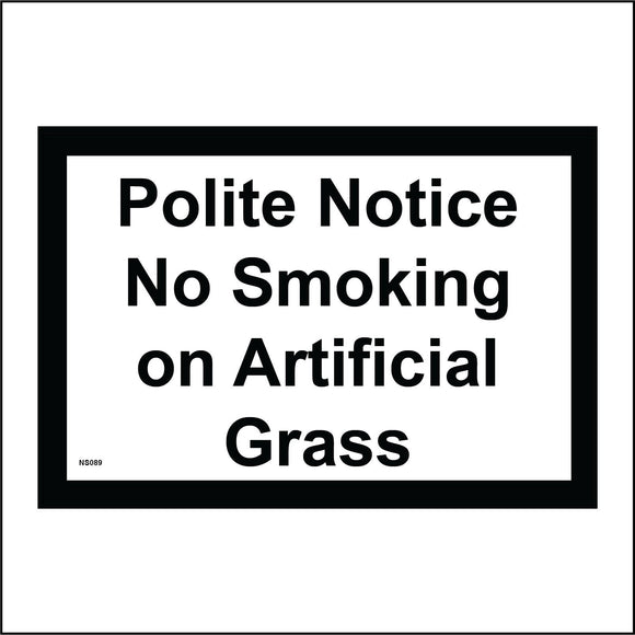NS089 No Smoking On Artificial Grass