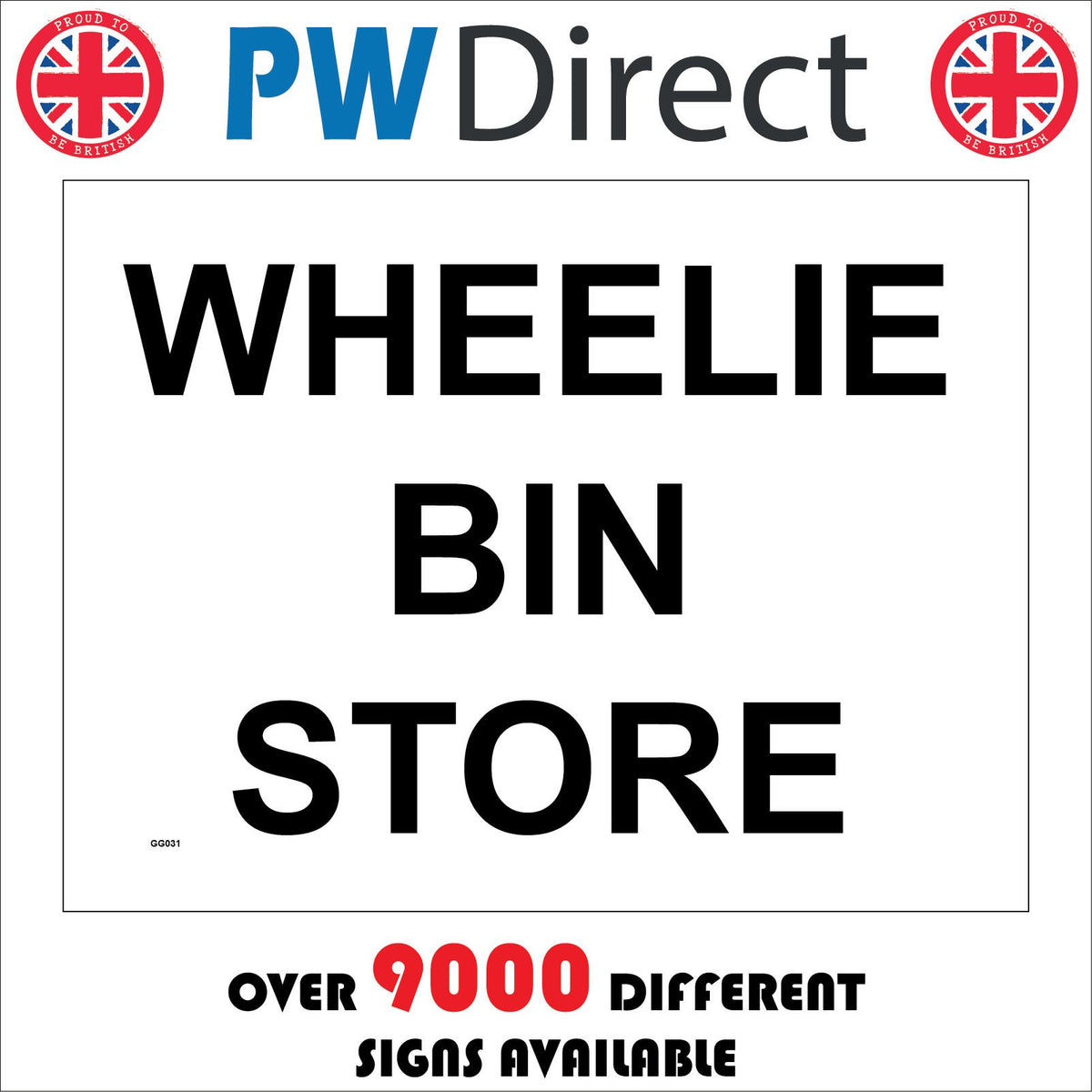 Wheelie Bin Store Black On White PWDirect