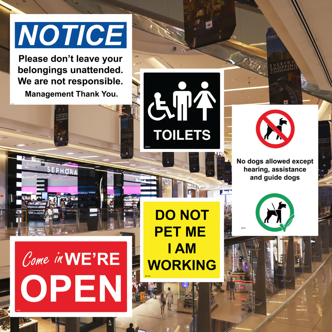 signs packaging boxes stickers construction safety signage footpath ...
