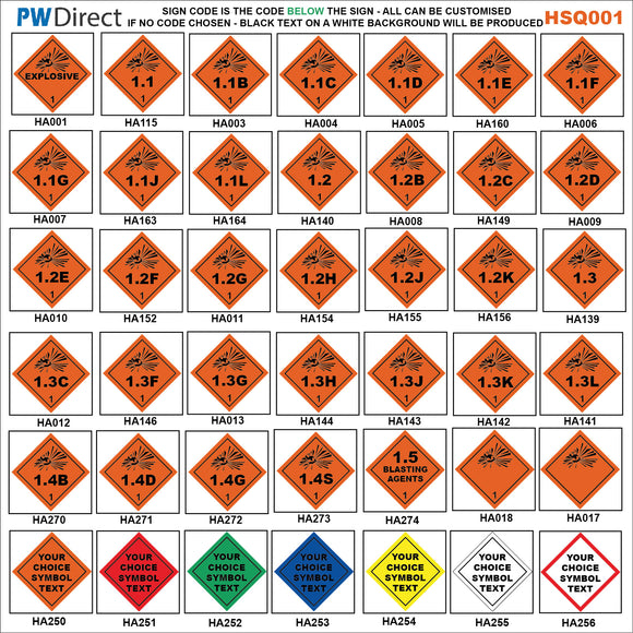 Chemical (Hazard) Signs (G)