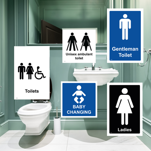 Toilet, Baby Changing, Shower Room Signs