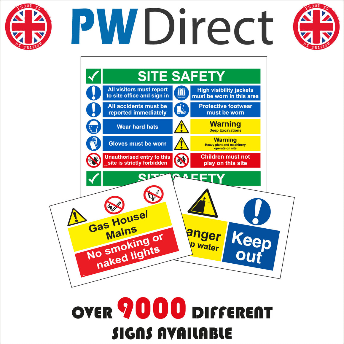 signs packaging boxes stickers construction safety signage footpath ...