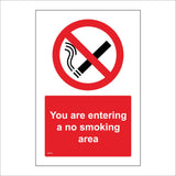 NS116 You Are Entering A No Smoking Area Employees Visitors