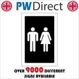 TS054 Male Female Toilet White On Black