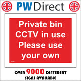 CT139 Private Bin CCTV In Use Please Use Your Own