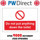 TS215 Do Not Put Anything Down The Toilet