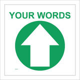 WM069C Circle Your Words North Straight Ahead Arrow Green Guide
