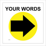 WM070J Circle Right East Arrow Yellow Custom Choice Personalise