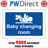 TS134 Baby Changing Room White On Blue