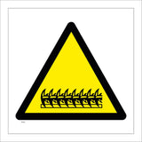 WT353 Razor Wire Symbol Black on Yellow Background