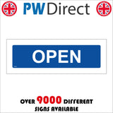 CS686 Open Business White On Blue Plaque