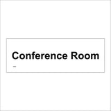 GG337 Conference Room Black On White Door Plaque Assembly
