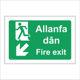 FS603 Allanfa Dan Fire Exit Down Left Arrow Running Man