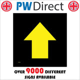 WM068J North Straight Ahead Arrow Yellow Black Walk Hike Guide