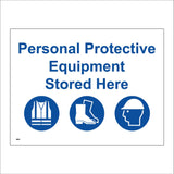 MB052 PPE Stored Here Hi Vi Vests Footwear Hard Hats