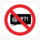 GG305 No Swearing Speech Bubble Grawlix Typographical