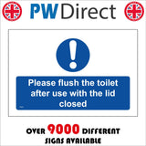 TS216 Please Flush The Toilet After Use With The Lid Closed