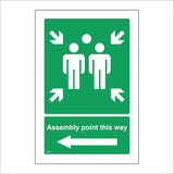 FS574 Fire Assembly Point This Way Left Arrow