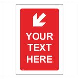 FI398 Your Text Diagonal Down Left Arrow Made To Order