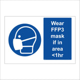 MB073 Wear FFP3 Mask If In Area 1 Hour