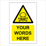 HA295 Skull Crossbones Hazard Your Words Here Made To Order