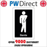 TS106 Gents Toilet White On Black